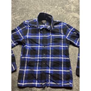 Hollister Long Sleeve Button Down Shirt Mens SZ Large Blue Black Plaid